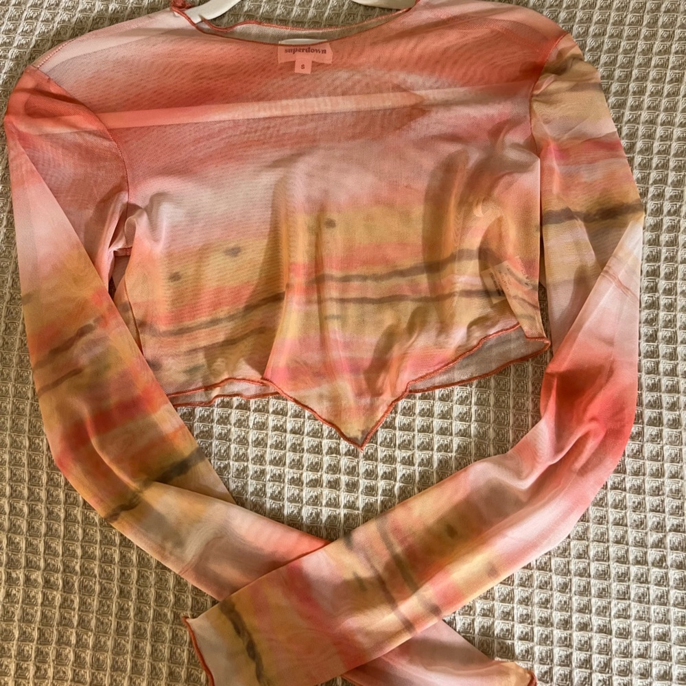 Superdown sheer top (REVOLVE)
